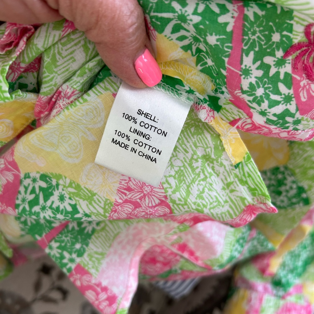 Lilly Pulitzer Vintage Multi Patchwork Shirt Dress - image 9